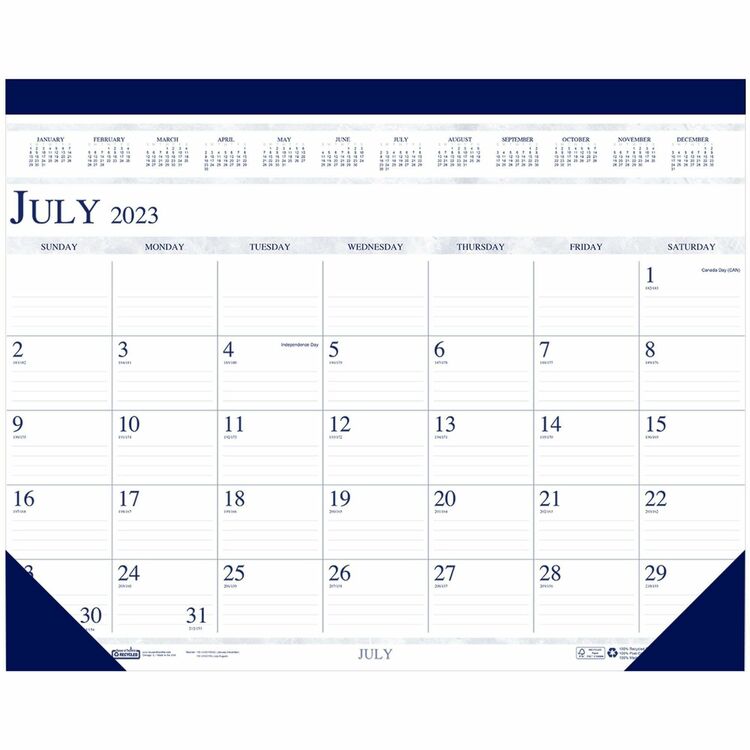 House of Doolittle Academic Desk Pad, 17"x22', 14Months July 2025 to August 2026 (HOD155) Each