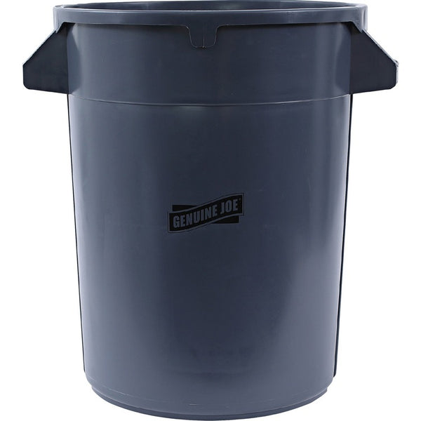 Genuine Joe Trash Containers, Heavy-duty, 32 Gallon, 6/CT, Gray (GJO60463CT) Case of 6