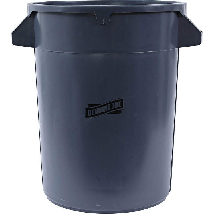 Genuine Joe Trash Containers, Heavy-duty, 32 Gallon, 6/CT, Gray (GJO60463CT) Case of 6