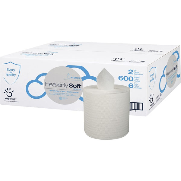 Cellysoft Center Pull Towels, 7-3/5"x8", 600 Sheets, 6RL/CT, White (STF410079) 6 Rolls