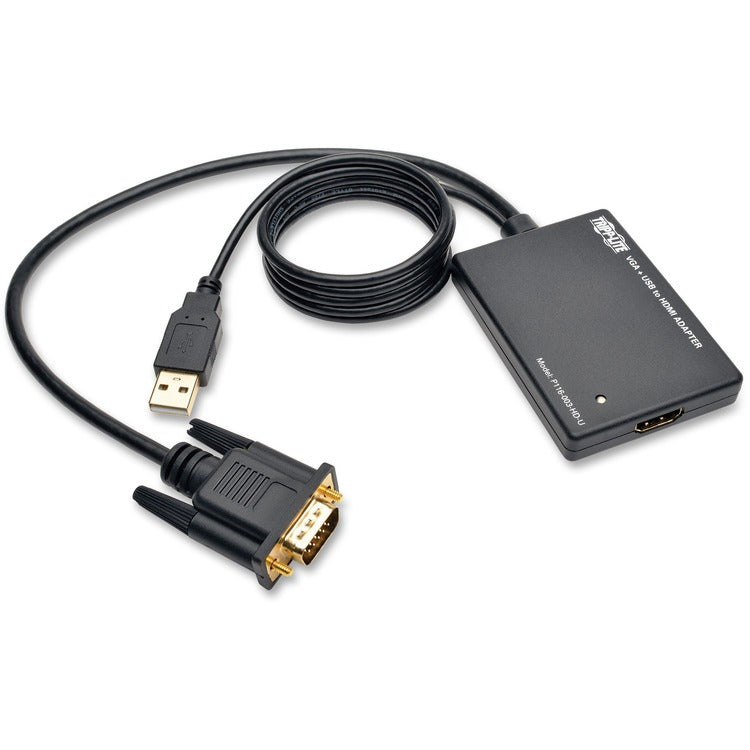 Tripp Lite by Eaton VGA To HDMI Cconverter/Adapter, Black (TRPP116003HDU) Each