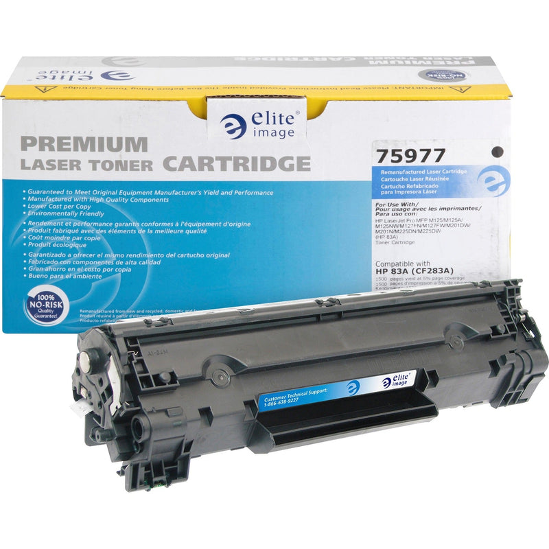 Elite Image Remanufactured Toner Cartridge, Alternative for HP (83A), Laser, 1500 Pages, Black, 1 Each (ELI75977) Each