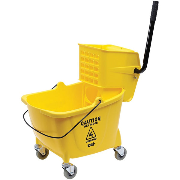 Genuine Joe Bucket/Wringer Combo Sidepress, 16"x14"x21", Yellow (GJO02347)