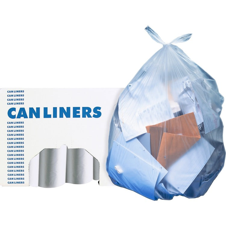 Heritage Can Liners, 1.30mil, 55 Gallon, 40"x53", 5RL/CT, Clear (HERH8053PCR01) Case of 100
