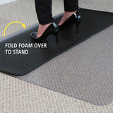 ES ROBBINS Sit-or-Stand Dual-purpose Mat, 53" x 45", Rectangular, Clear, Black (ESR184603) Each