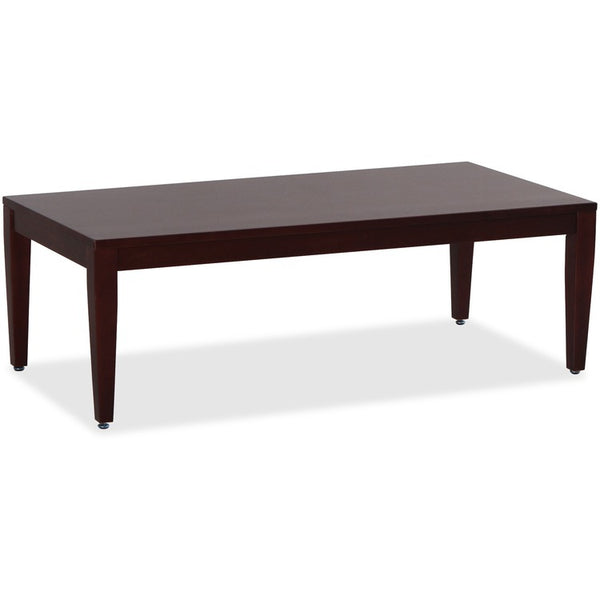 Lorell Wood Coffee Table, 23-3/5" x 47-1/5" x 15-3/4", Mahogany (LLR59544)
