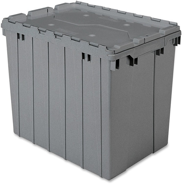 Akro-Mils Attached Lid Container, 17 Gal, Gray (AKM39170GREY)