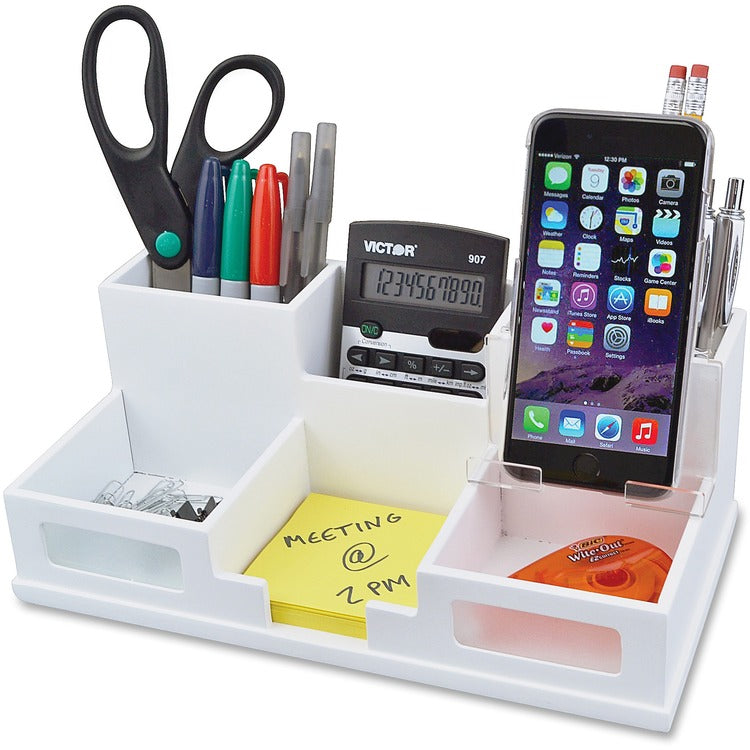 Victor Desk Organizer w/Phone Hldr, 5-1/2" x 10-2/5" x 3-1/2", WE (VCTW9525) Each