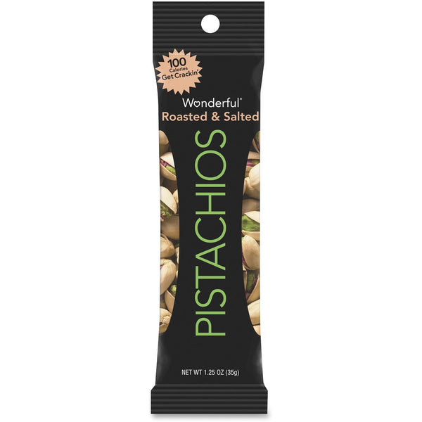 Wonderful Roasted/Salted Pistachios, 1.25oz., 12/BX (PAM91345) Box of 12