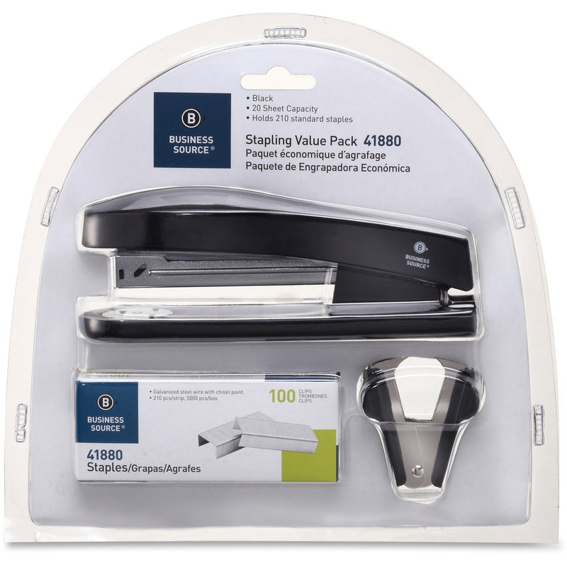 Business Source Stapling Value Pack, 20 Sheet Cap, Holds 210 Staples (BSN41880) Pack of 3