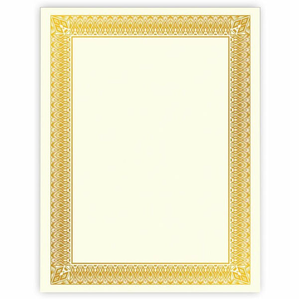 Geographics Gold Foil Certificate, Hvy-Wt, 15/PK, Gold (GEO47829) Pack of 15