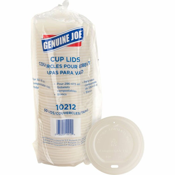 Genuine Joe Cup Lids, 10-16oz., 20/PK, White (GJO10212)