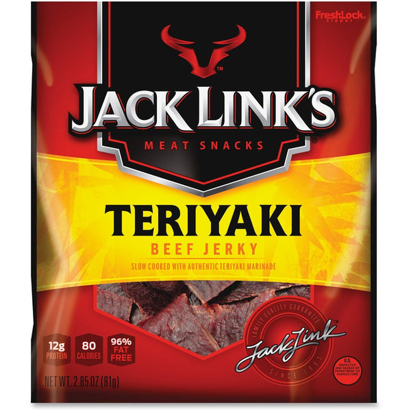 Jack Link's Teriyaki Beef Jerky, 2.85oz. Bag (JCK87635) 1 Bag