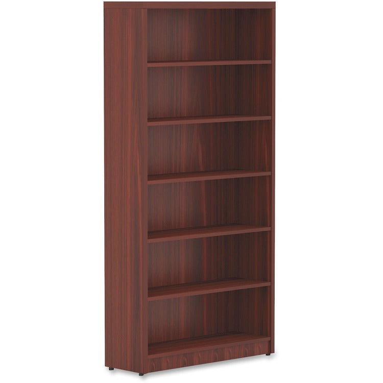 Lorell Top 1-1/2", Bookshelf 12-1/2" x 36" x 74", Mahogany (LLR34314)