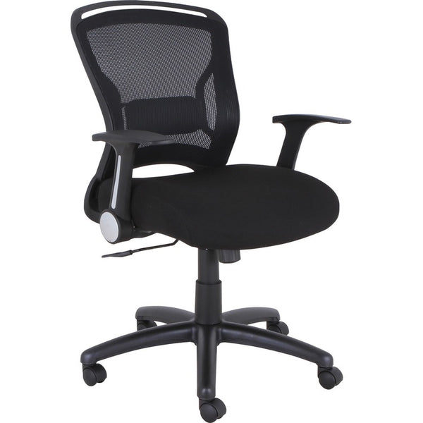 Lorell Flipper Arm Midback Chair, 27-3/4" x 28" x 39-5/8", BK (LLR59519)