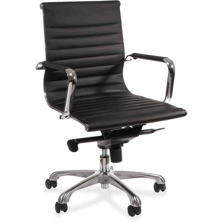 Lorell Modern Mid Back Chair, 25" x 26" x 38", Black (LLR59538)