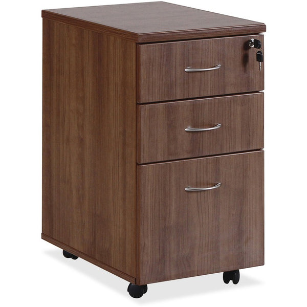 Lorell Mobile B/B/F, PED, 18" x 22" x 28-1/4", Walnut (LLR69983)