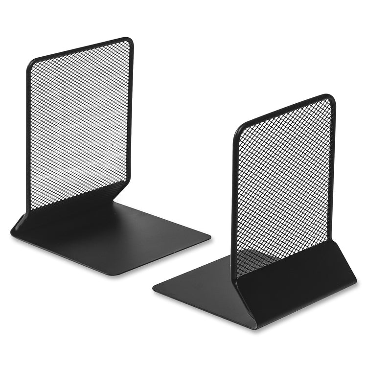 Lorell Mesh Bookend, 5" x 5-1/5" x 6", Black (LLR84242)