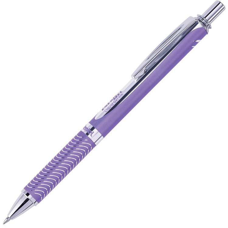 EnerGel Gel Pen, Retract, Metal Tip, .7mm, 12/BX, Violet Barrel/Ink (PENBL407VA) Each