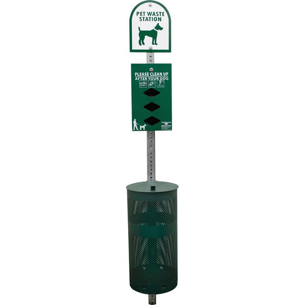 Tatco Dog Waste Station, In-Ground, Green (TCO28000) Each