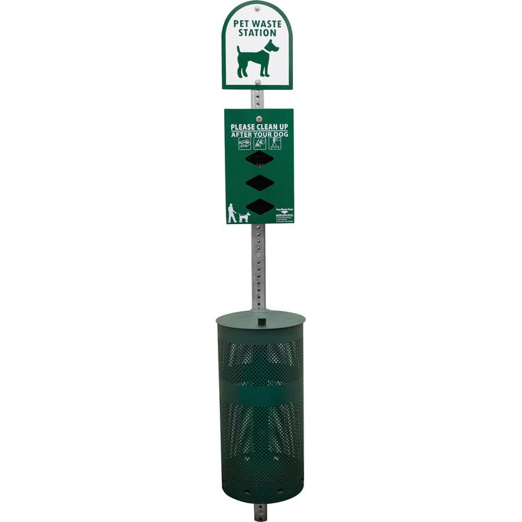 Tatco Dog Waste Station, In-Ground, Green (TCO28000) Each