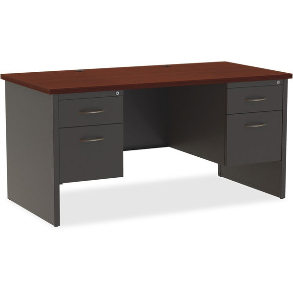 Lorell Double Pedestal Desk, 30" x 60", CH/MH (LLR79142)