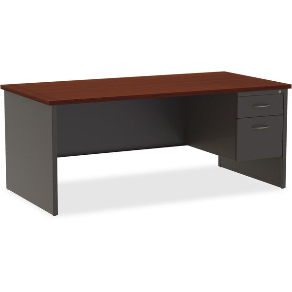 Lorell Right Pedestal Desk, 36" x 72", CH/MH (LLR79144)