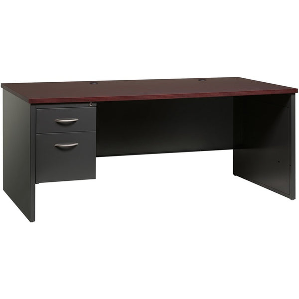 Lorell Left Pedestal Desk, 36" x 72", CH/MH (LLR79150)