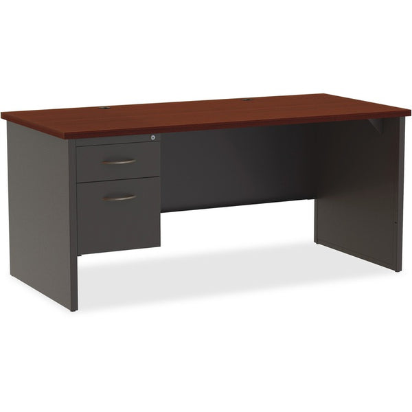 Lorell Left Pedestal Desk, 30" x 66", CH/MH (LLR79152)