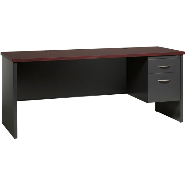 Lorell Right Pedestal Credenza, 24" x 72", CH/MH (LLR79162)