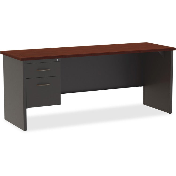 Lorell Left Pedestal Credenza, 24" x 72", CH/MH (LLR79164)