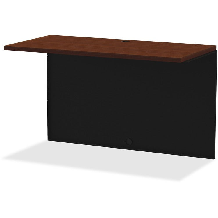 Lorell Desk Bridge, 24" x 48", Black/Walnut (LLR79165)