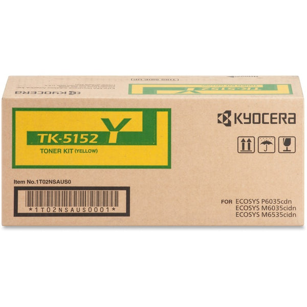 Kyocera Toner Cartridge f/6035/6535, 10,000 Page Yield, Yellow (KYOTK5152Y) Each