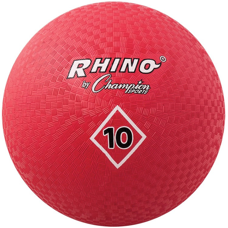 Champion Sports Playground Ball, Nylon, 2-Ply, 10", Red (CSIPG10RD) Each