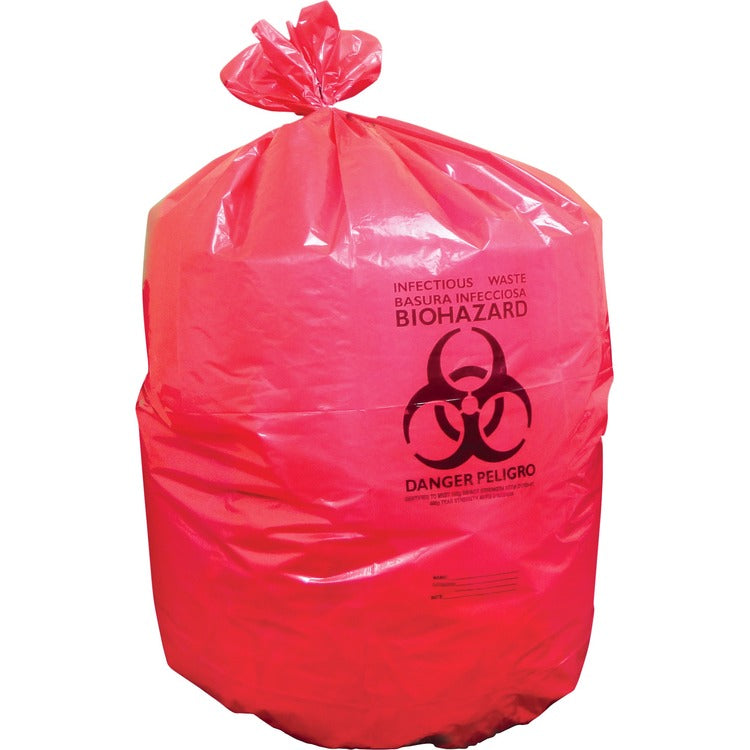 Heritage Biohazard Can Liners, 1.3mil, 37" x 50", 150BG/BX, Red (HERA7450PR) Case of 150