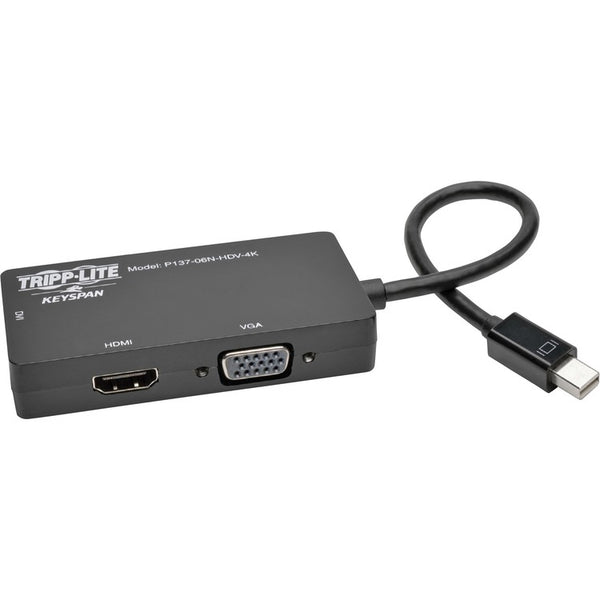 Tripp Lite by Eaton Converter Adapter, mDP 1.2 to VGA/DVI/HDMI, All-in-One (TRPP13706NHDV4K) Each
