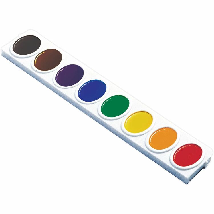 Prang Oval Pan Watercolor Refills, 24/BX, Ast (DIX08200) Box of 3