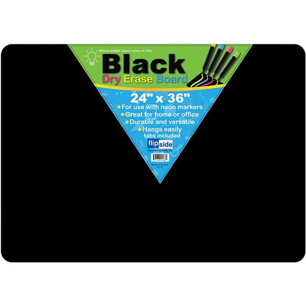 Flipside Dry Erase Board, 24" x 36", Black (FLP40088)