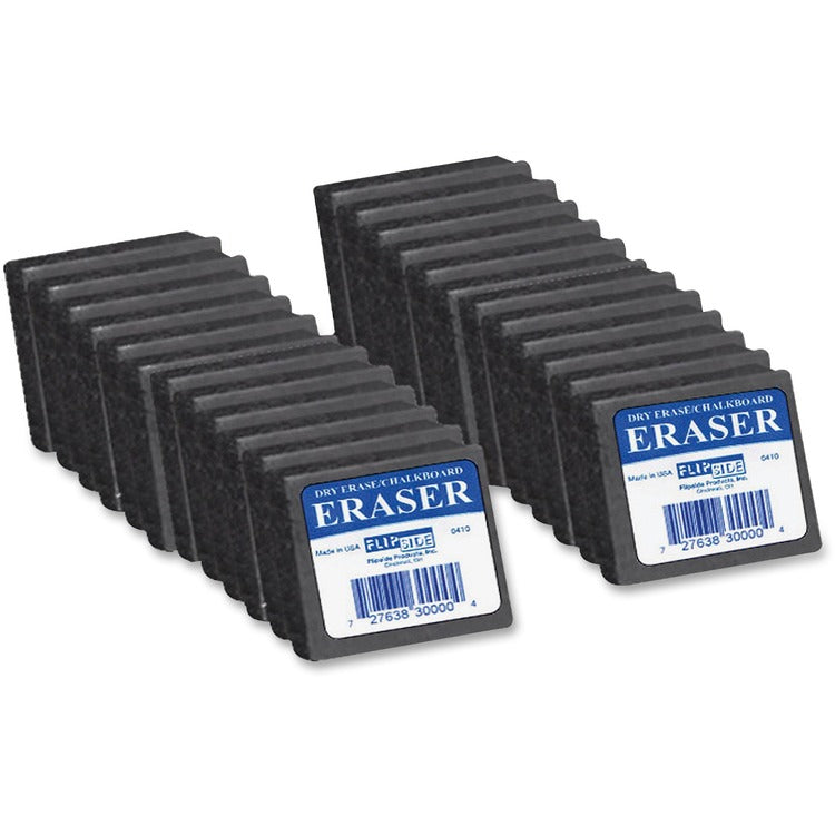 Flipside Felt Erasers, 2" x 2"1", 24/PK, Gray (FLP32000)