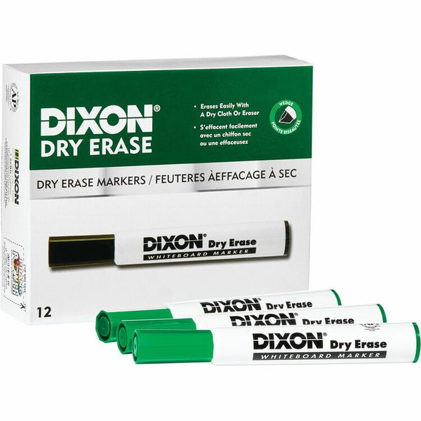 Ticonderoga Dry-Erase Markers, Wedge Tip, 12/DZ, Green (DIX92104) 1 Dozen