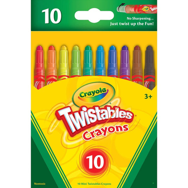 Crayola Mini Twistables Crayons, 10/BX, Ast (CYO529715)