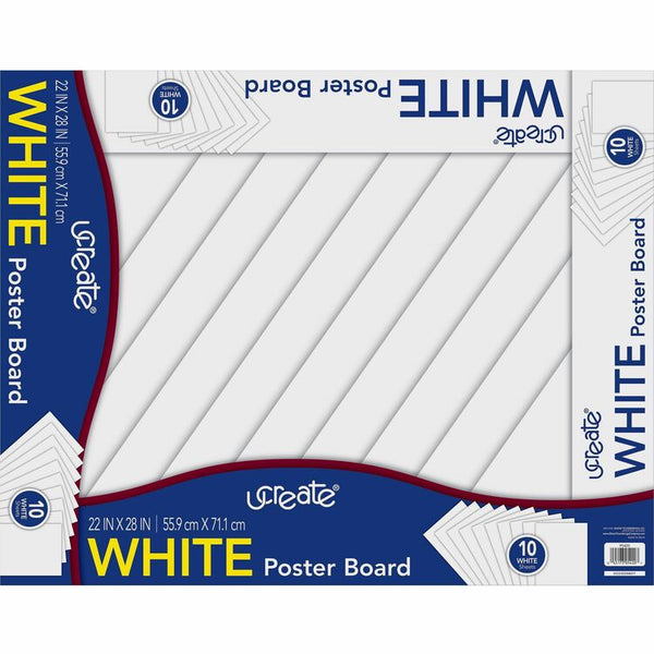 UCreate Poster Board, 22" x 28", 10SH/PK, White (PAC5420) Pack of 10