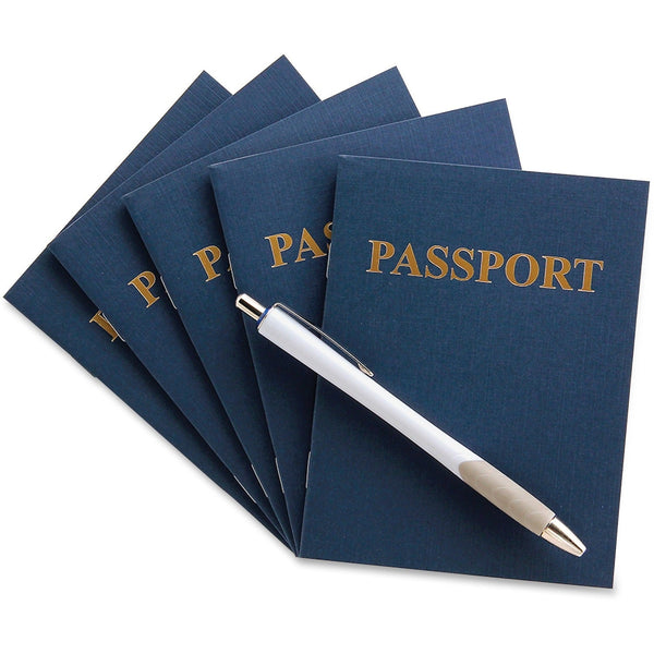 Hygloss Students Passport Book, 4-1/4" x 5-1/2", 12/PK, Navy (HYX32612) Pack of 12