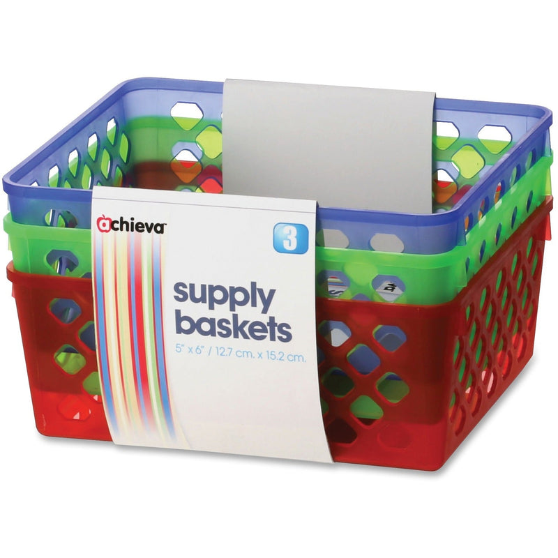 Officemate Supply Baskets, 5" x 6", 3/PK, Ast (OIC26203) Pack of 3