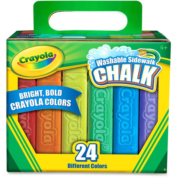 Crayola Washable Sidewalk Chalk, 4"L, 24/BX, Ast (CYO512024) Box of 24