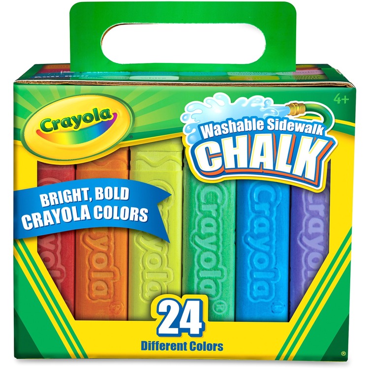 Crayola Washable Sidewalk Chalk, 4"L, 24/BX, Ast (CYO512024) Box of 24