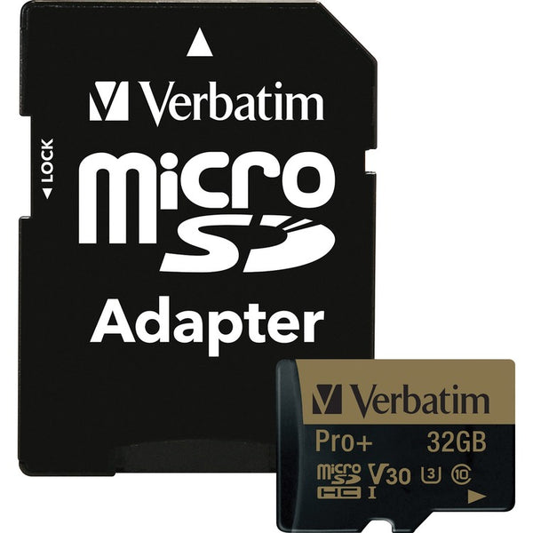 Verbatim Memory Card, microSDHC, w/Adapter, 32GB (VER44033)