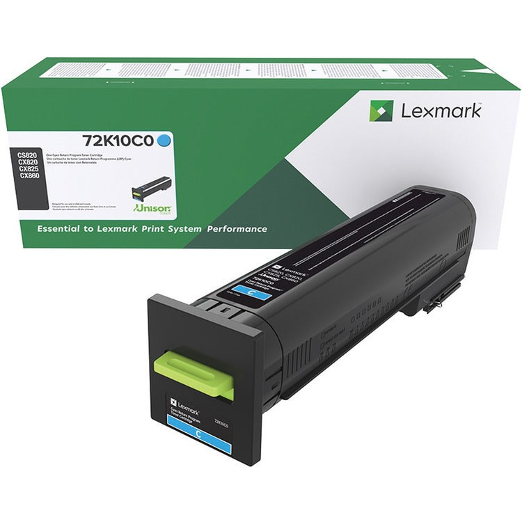 Lexmark Toner Cartridge, f/820/825/860, 8000 Page Yield, Cyan (LEX72K10C0)