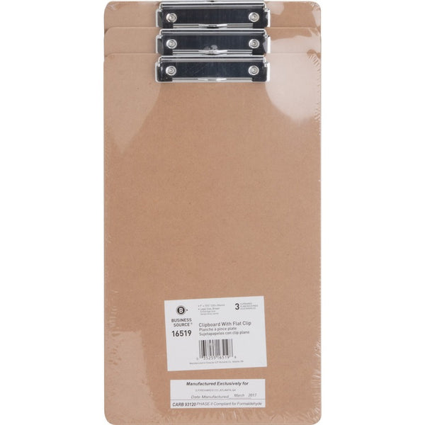 Business Source Clipboard, Flat Clip, Legal, 8/PK, Brown (BSN16519) Pack of 3
