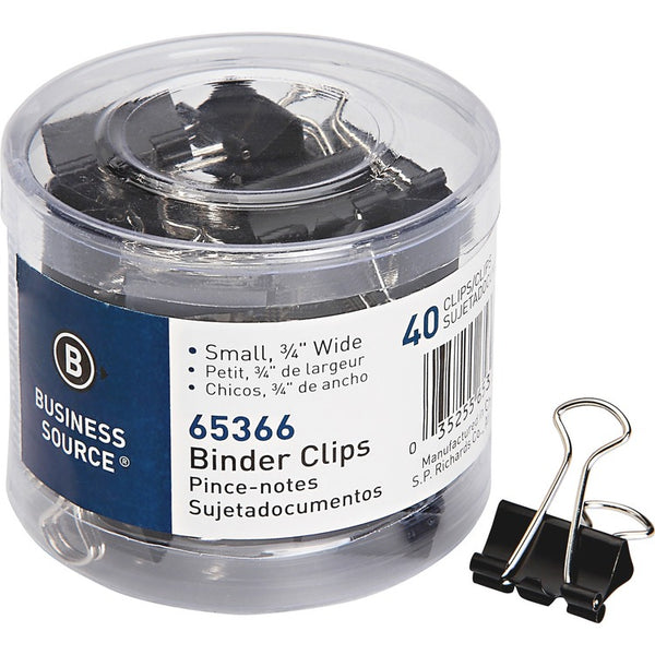 Business Source Binder Clips, Small, 12/PK, Black (BSN65366) Pack of 40
